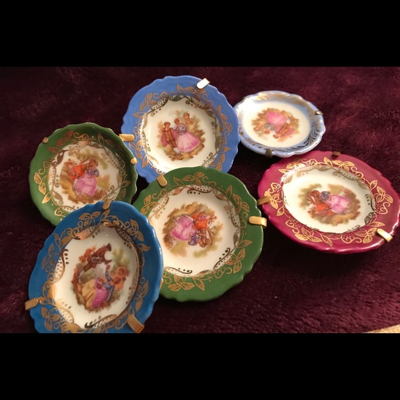 Limoges Other - Miniature plates with stands. Limoges Decora